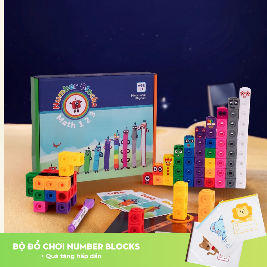 (HỘP GIẤY) BỘ ĐỒ CHƠI NUMBER BLOCKS 1–10 và 11-20- HÀNG CHUẨN XỊN NHẬP KHẨU