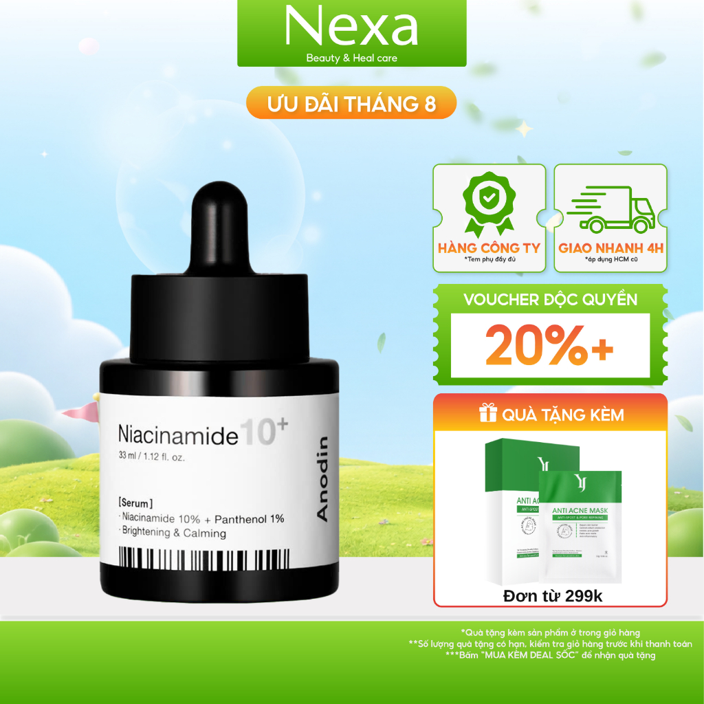 Serum dưỡng sáng và mờ thâm Anodin Niacinamide 10 Plus 33ml