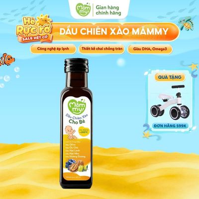 Dầu chiên xào cho bé Mămmy 100ml chịu nhiệt tới 200 độ C, giữ trọn vẹn dinh dưỡng, bổ sung Omega-3, Vitamin E