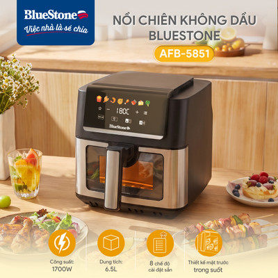 [NEW] Nồi Chiên Không Dầu BlueStone AFB-5851 6.5L 1700W-Cửa kính, chiên nhanh, giòn đều, hạn chế dầu