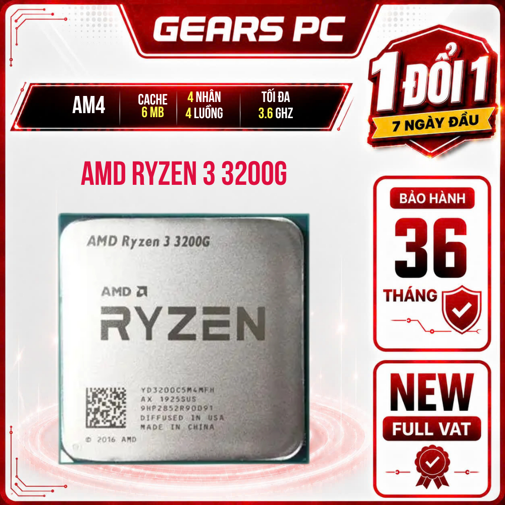 [FULL VAT] CPU  AMD Ryzen 3 3200G Tray - Bảo hành 36 Tháng