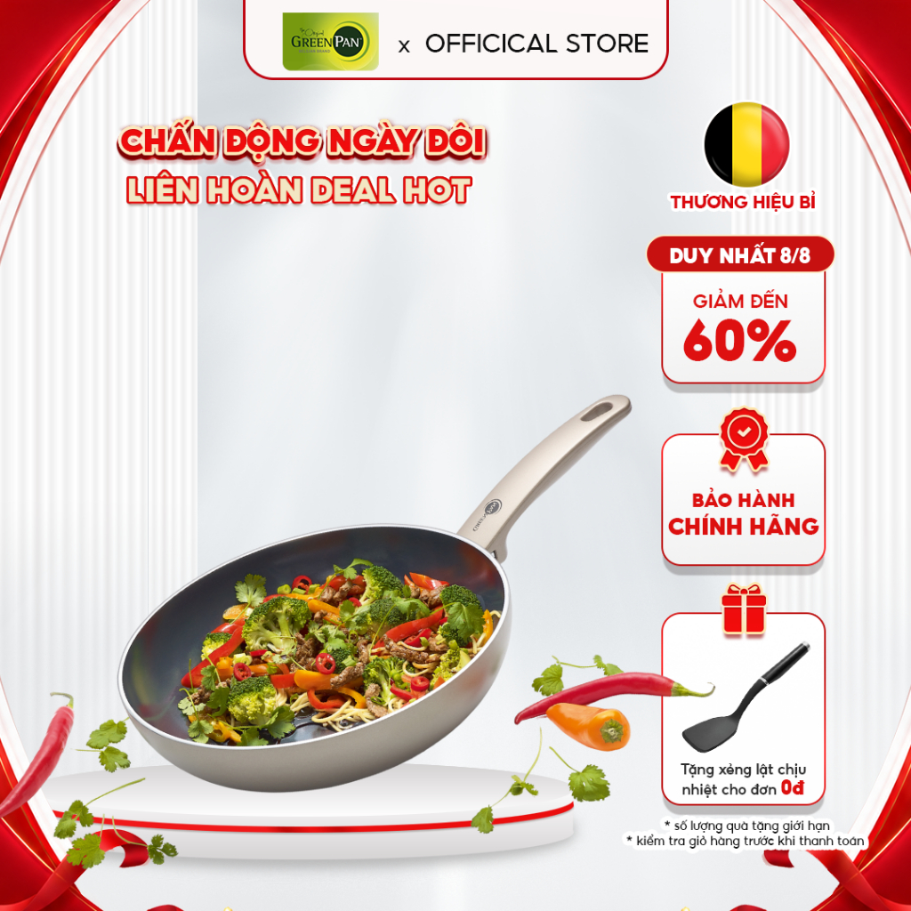 Chảo GreenPan Cambridge 20 cm phủ  chống dính tinh thể kim cương không chứa PFAS - 640479