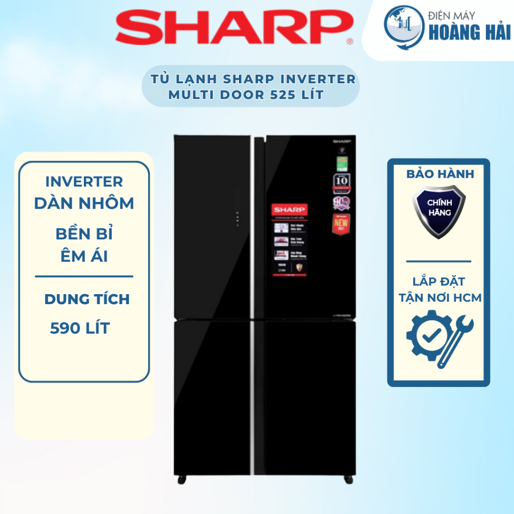 SJ-FXP600VG-BK Tủ lạnh Sharp Inverter 525 lít Multi Door SJ-FXP600VG-BK