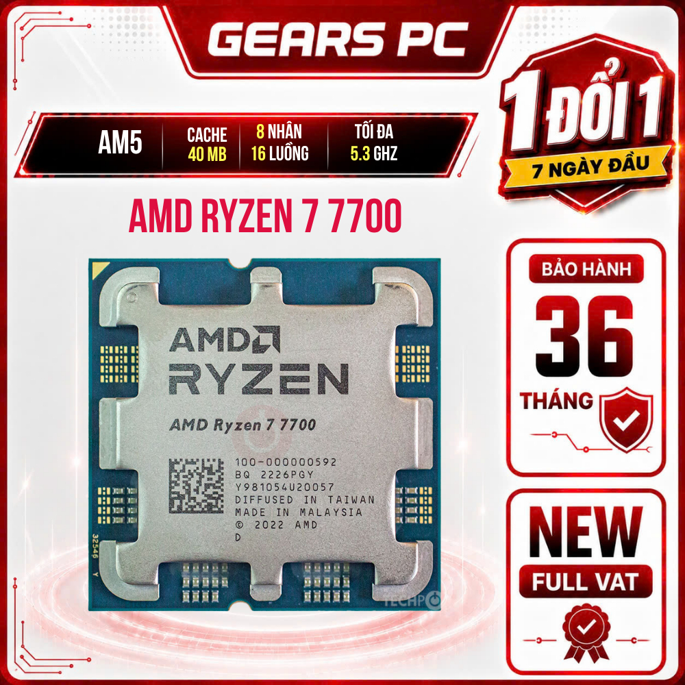 [FULL VAT] CPU Ryzen 7 7700 TRAY - Bảo hành 36 tháng