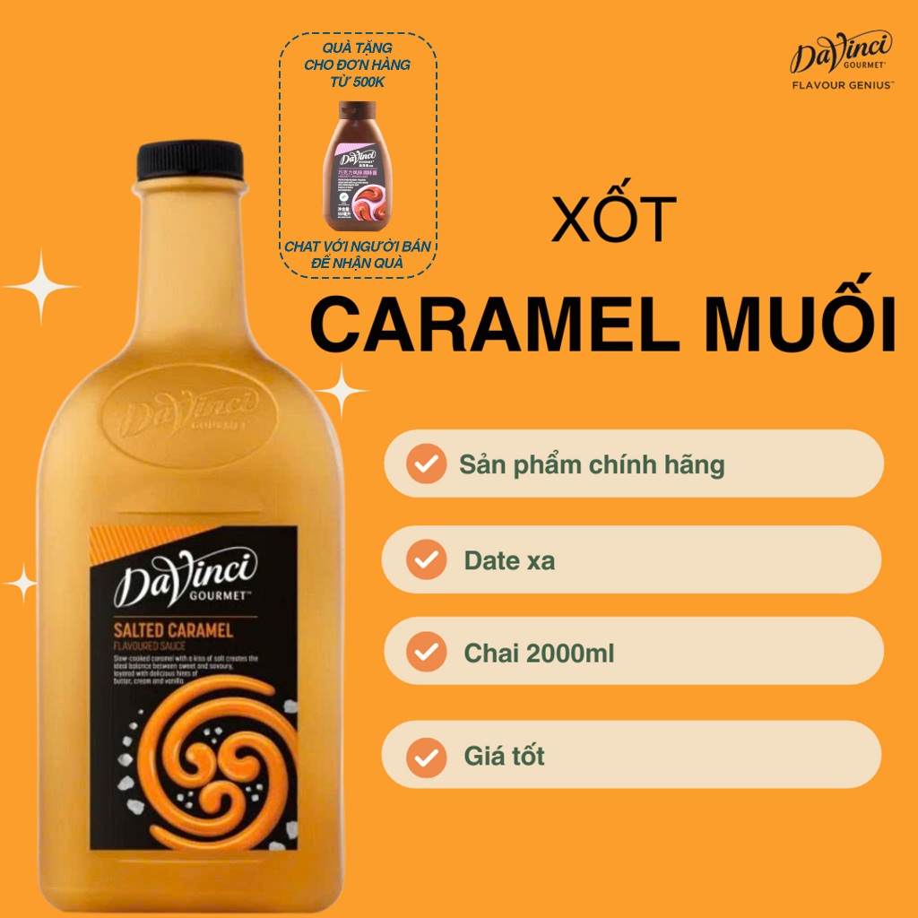 XỐT CARAMEL MUỐI MẶN DAVINCI GOURMET 2L (SALTED CARAMEL SAUCE)