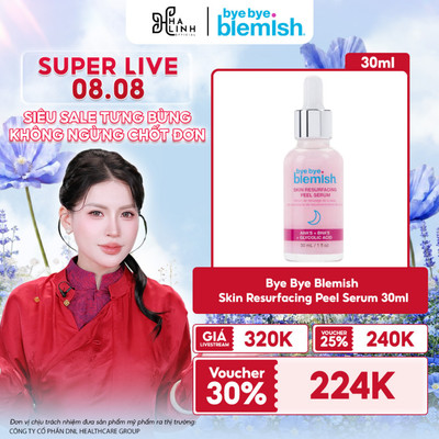 [Võ Hà Linh x Bye Bye Blemish] Tinh Chất Peel Da AHA BHA Đẩy Mụn Làm Sạch Tế Bào Chết Skin Resurfacing Peel Serum 30ml