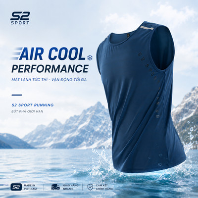 Áo tanktop nam mát lạnh S2 SPORT Air Cool áo thun siêu nhẹ thấm hút mồ hôi chạy bộ tập gym - STT05