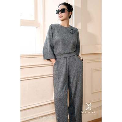 Set Bộ Áo Quần Len Nữ MY WAY Dài Tay Thu Đông Cao Cấp 1MAB16888Hw - 1MQCB1889w - gi2