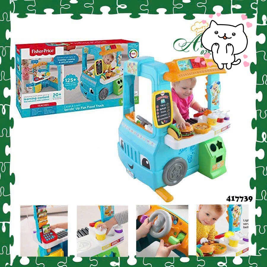 [ SALE SỐC XẢ KHO GIẢM ĐẾN 30% ] XE BÁN ĐỒ ĂN FISHER-PRICE Fisher Price Serving Up Fun Food Truck