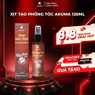 Xịt Tạo Phồng Tóc AKUMA SPRAY HAIR TONIC Tạo Độ Phồng Tự Nhiên, Không Gây Bết Tóc Và Nặng Tóc