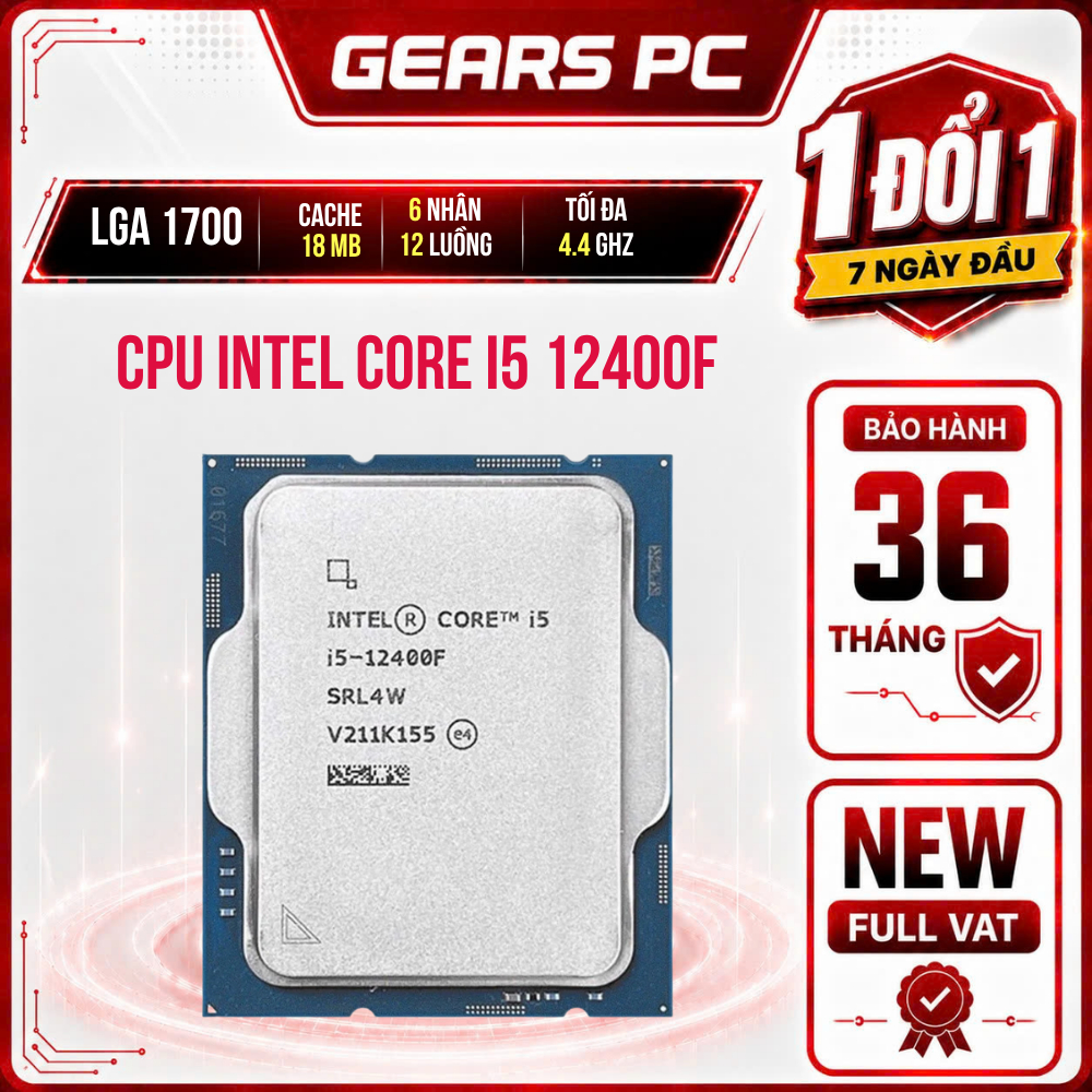 [FULL VAT] CPU Intel i5 12400F Tray NEW - BH 36 Tháng