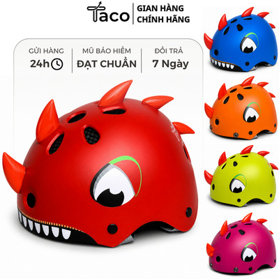 TACO Mũ Bảo Hiểm Khủng Long Trẻ Em Xpro, Nón Bảo Hiểm Cho Bé 1–4 Tuổi Và 4–8 Tuổi Tập Đi Xe Đạp, Xe Máy, Xe Scooter