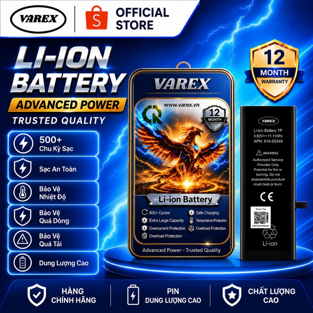 Pin Varex Iphone 7 Plus Dung Lượng Chuẩn