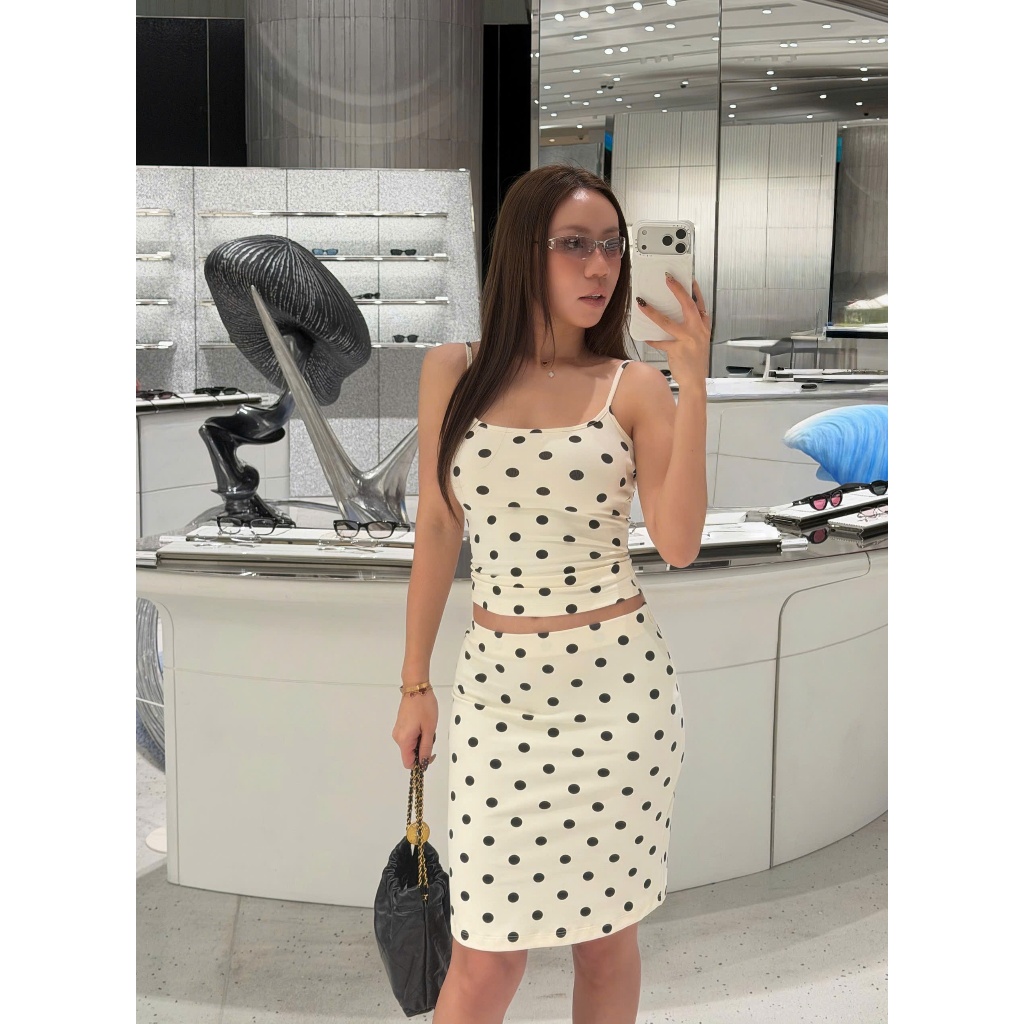 Set áo hai dây và chân váy dáng lửng BASIC MOLLY SET
