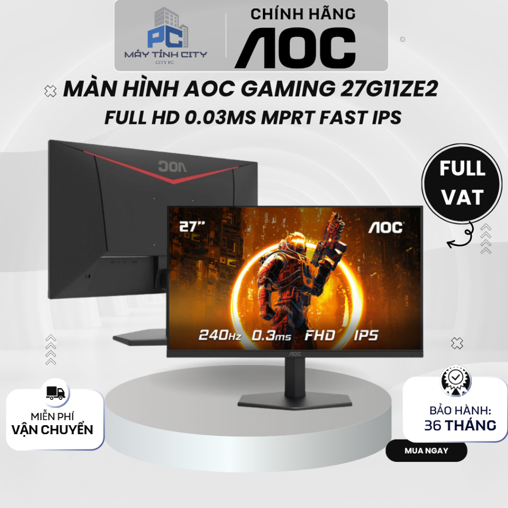 [Full VAT] Màn hình Gaming AOC 27G11ZE2/71 | 27 inch, FHD, 240Hz, IPS - NEW