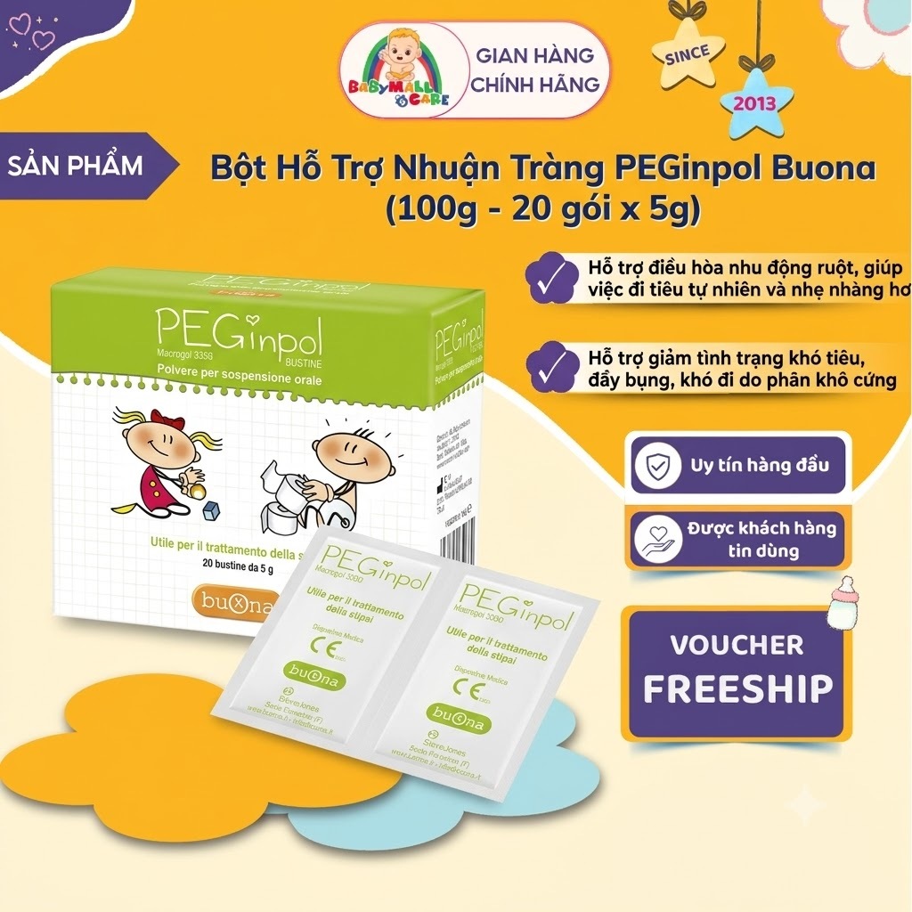 Bột Hỗ Trợ Nhuận Tràng PEGinpol Buona (100g - 20 gói x 5g)
