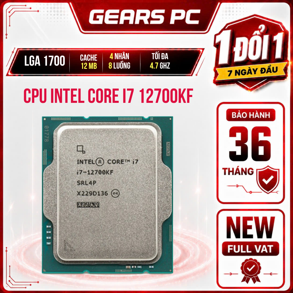 [FULL VAT] CPU INTEL CORE I7-12700KF TRAY - BẢO HÀNH 36 THÁNG