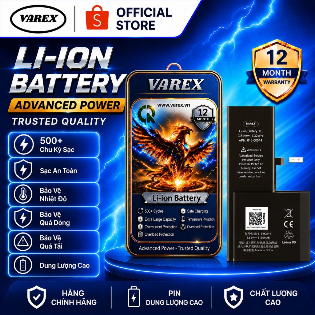Pin Varex Iphone XS Dung Lượng Cao