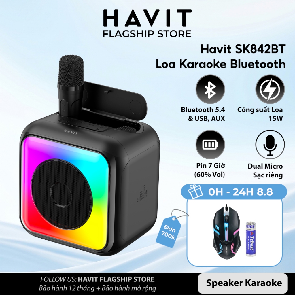 Loa Karaoke Di Động Havit SK842BT Công Suất 15W |  | Bluetooth 5.4