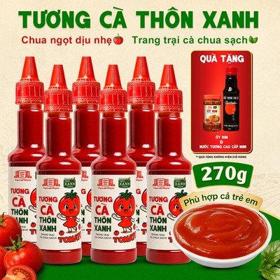 [Tặng Ớt rim và nước tương 125ml] Combo 6 Tương cà Làng Chài Xưa 270g - Trang trại cà chua sạch