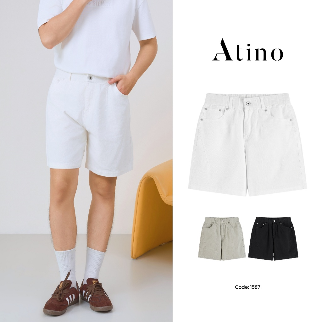 Quần Short Nam ATINO 100% Cotton Thoáng Mát Đứng Form L.3.1587