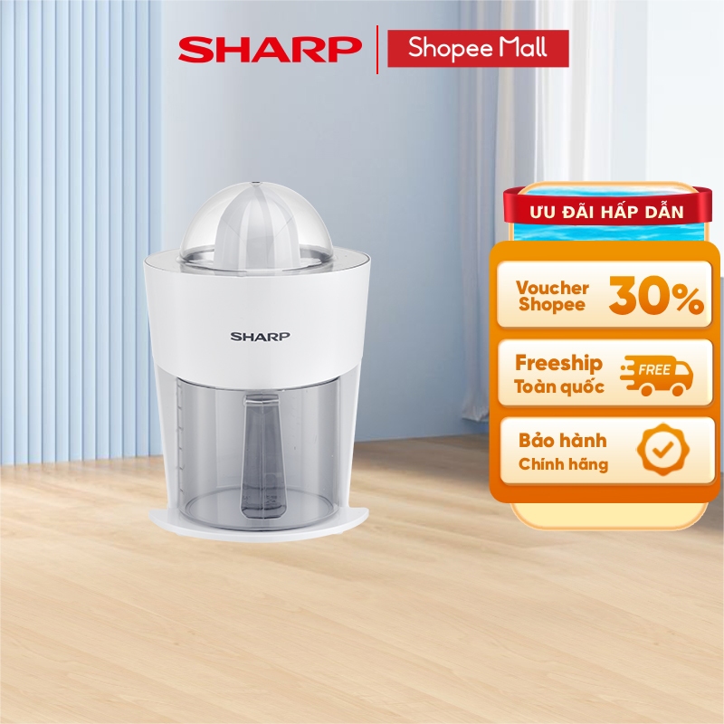 Máy Vắt Cam Sharp EJ-J408-WH [Máy Vắt Êm Lưới Lọc Bằng Thép Không Gỉ] - BH 12 Tháng