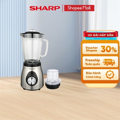 Máy Xay Sinh Tố Sharp EM-S155GV-ST 1.5L Cối Thủy Tinh [500W, 5 Tốc Độ] - BH 12T