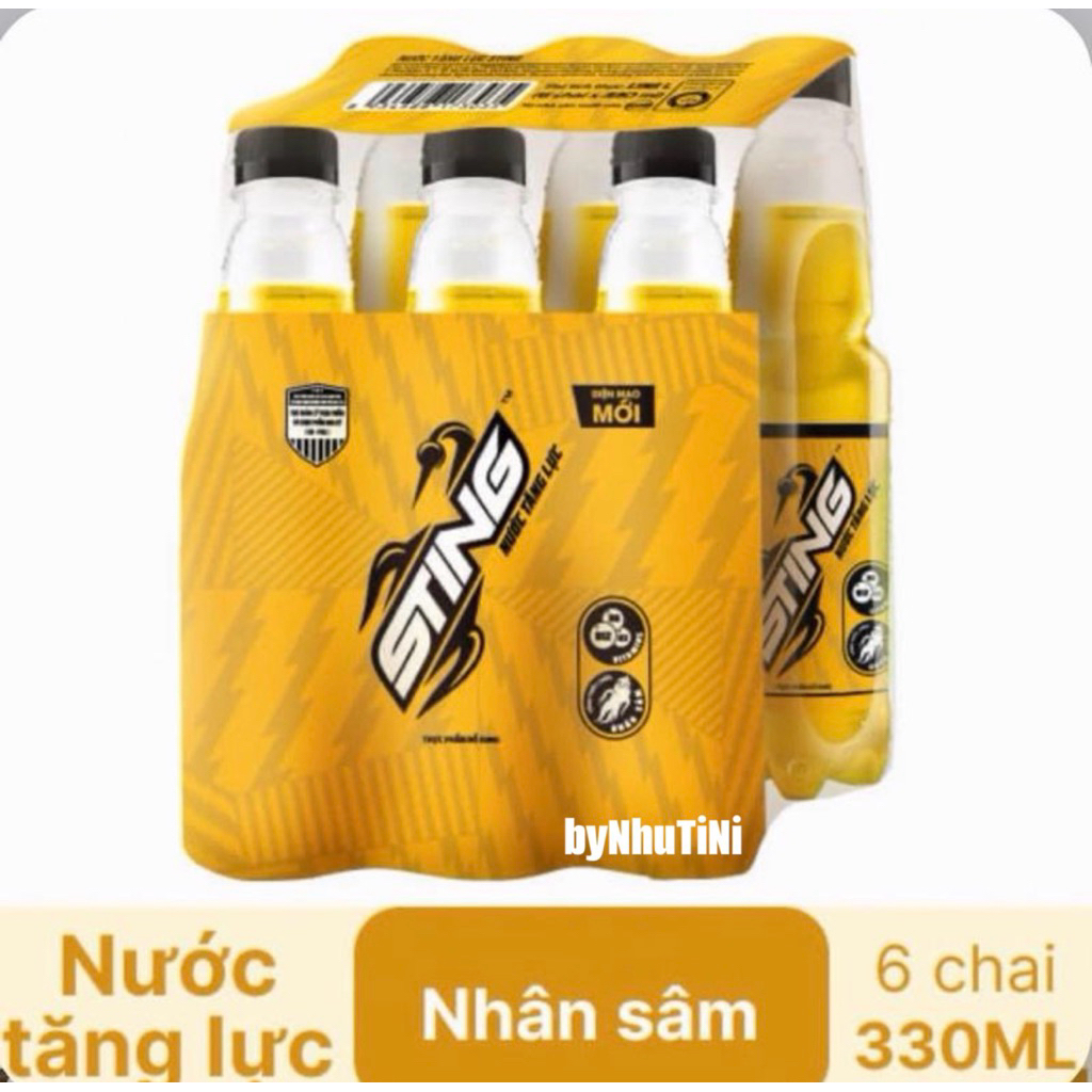 Nước Tăng Lực Sting nhân sâm - sting vàng chai 330ml lốc 6 chai