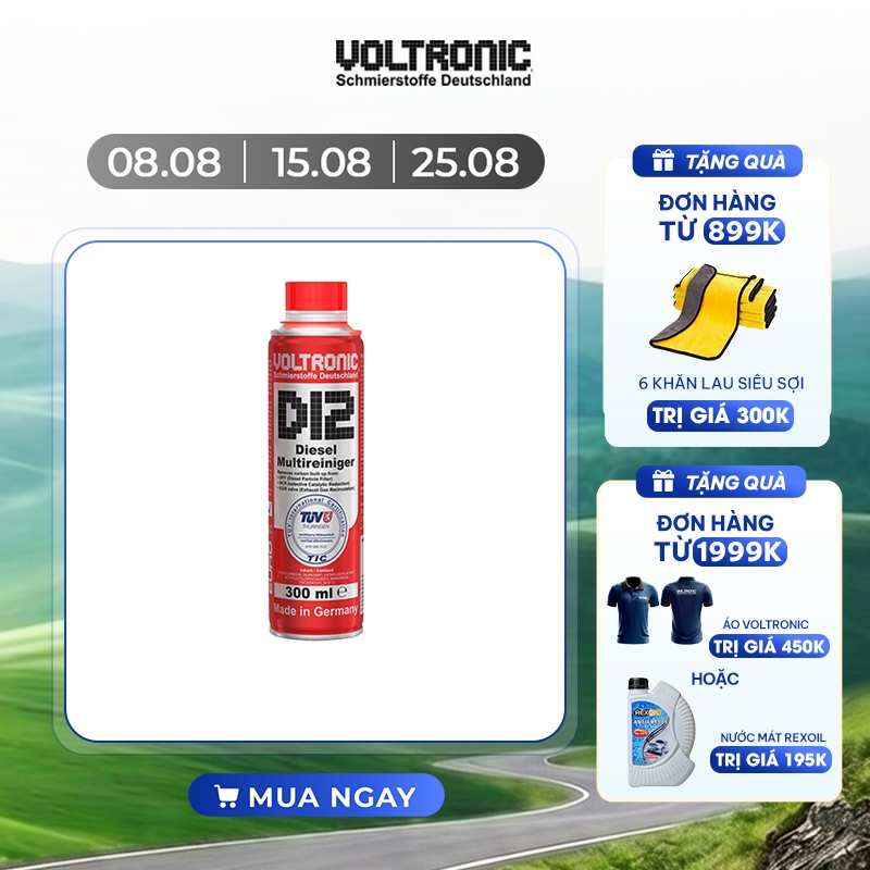 Phụ gia vệ sinh hệ thống dầu và kim phun dành cho động cơ diesel VOLTRONIC d12 diesel multireiniger