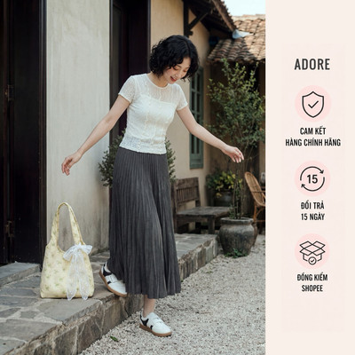 [ ADORE ] Chân váy dập ly basic màu chocolate/ đen/ghi 513SK3005
