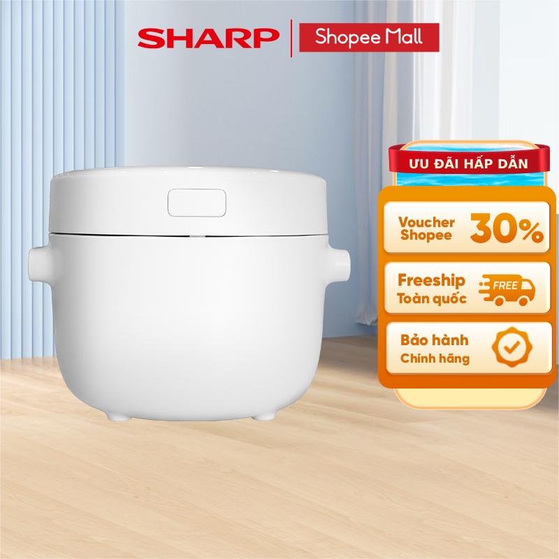 Nồi cơm điện Sharp KS-COM110DV-WH 1.1L 790W [Hẹn giờ, mâm nhiệt 3D, 10 chức năng nấu]