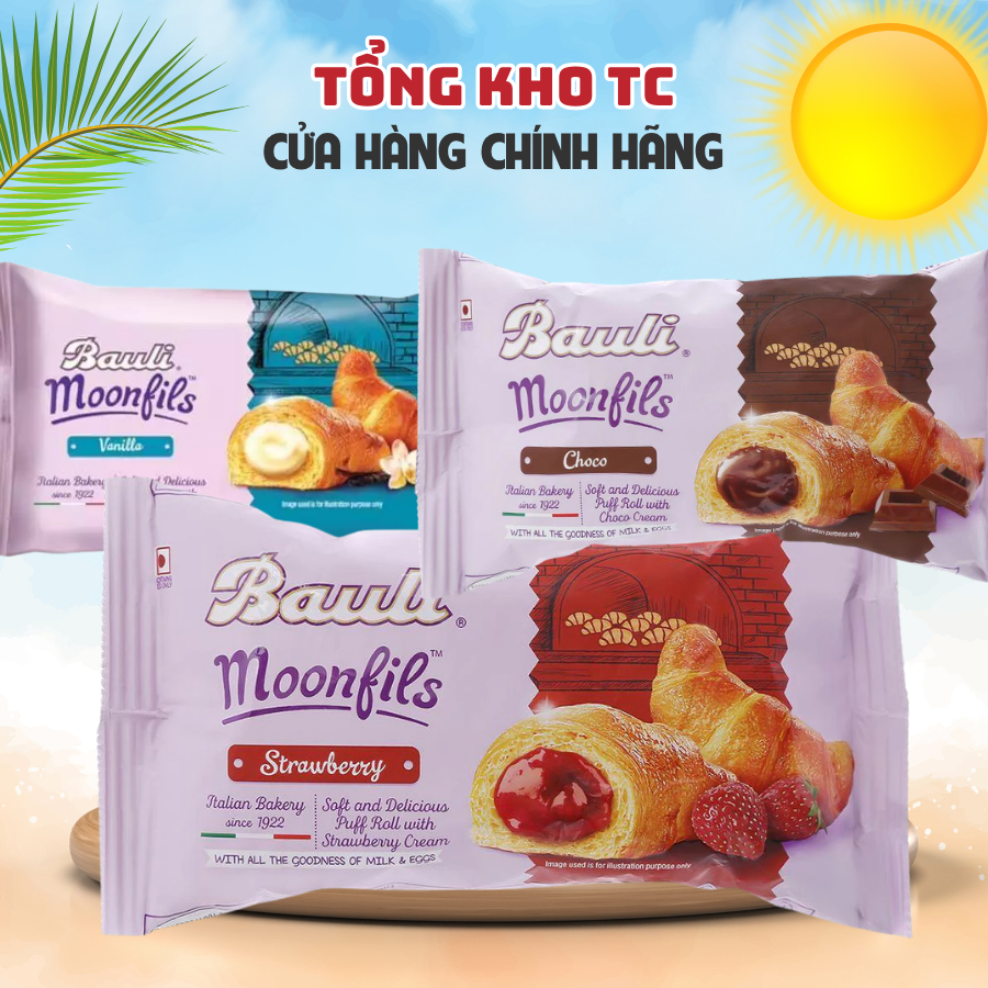 COMBO 5 Bánh Sừng Bò Bauli Moonfils 45g - Bánh ăn sáng tiện lợi giàu dinh dưỡng - Bánh sừng trâu - Đ