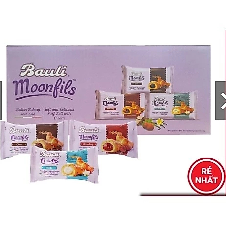 Bánh Sừng Bò Bauli Moonfils 45g - Bánh ăn sáng tiện lợi giàu dinh dưỡng - Bánh sừng trâu - Đồ ăn vặt