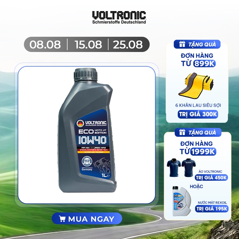 Dầu nhớt xe số côn tay Voltronic ECO Moto 4T Edition SAE 10W40 1L