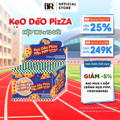 Kẹo Dẻo Trái Cây Hình Pizza Pipp 18G x 12 Gói