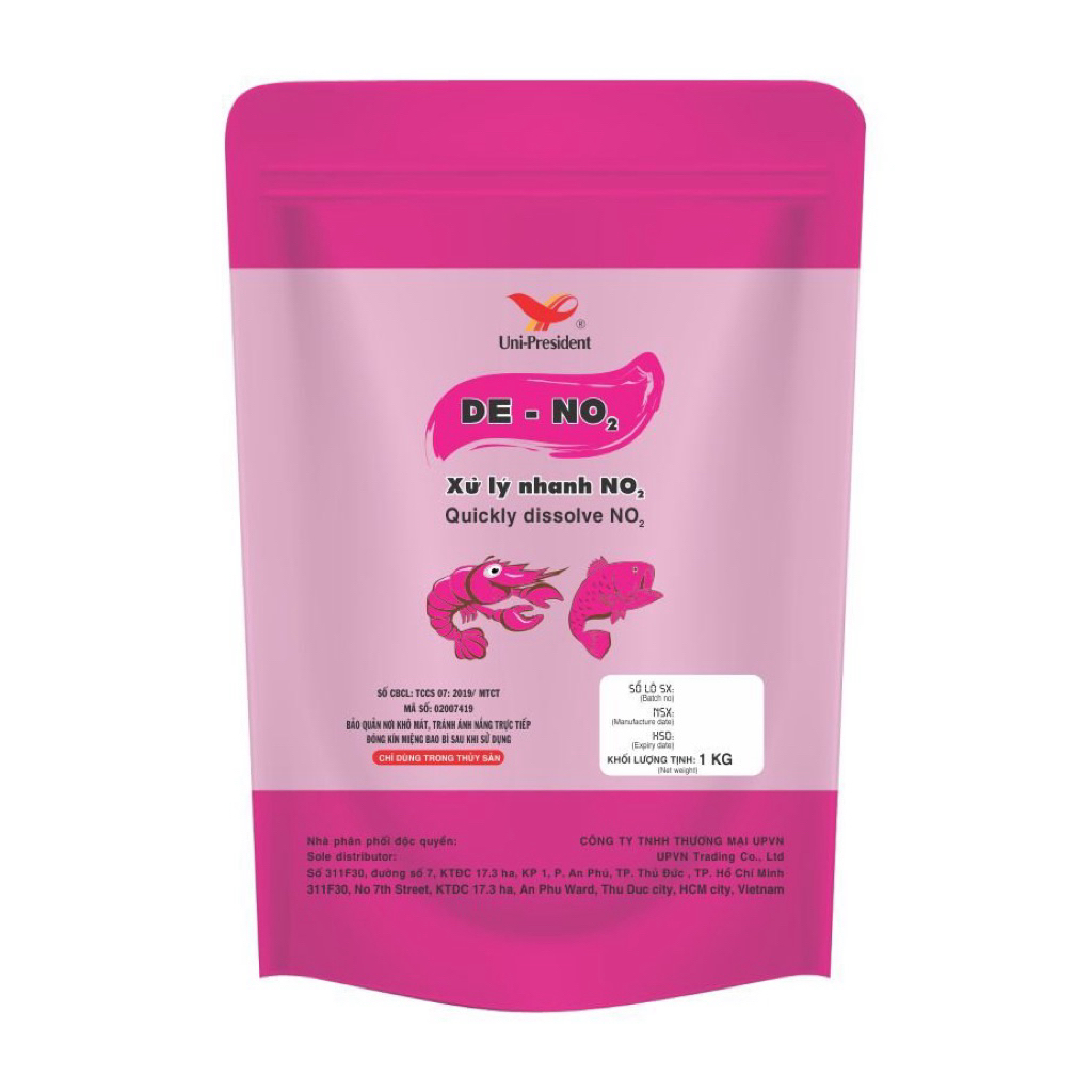 DE - NO2 Uni President [1KG] : Xử lý nhanh No2 ổn định chất lượng nước trong ao nuôi tôm cá