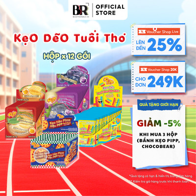 Kẹo Dẻo Trái Cây Pipp Thái Lan (18g) - Kẹo Dẻo Lột Vỏ Trái Cây, Loại Pizza, Zeed Bites Thơm Ngon, Thú Vị Cho Bé