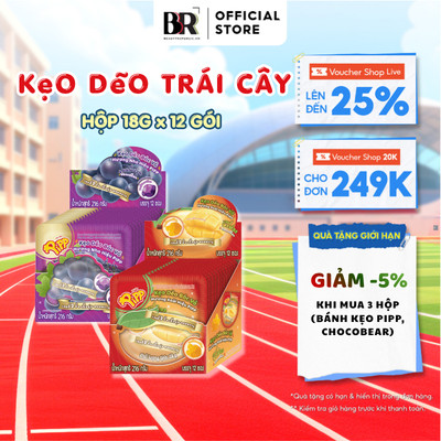 Kẹo Dẻo Trái Cây Pipp Nội Địa Trung (18g) - Kẹo Dẻo Lột Vỏ Thơm Ngon, Thú Vị Cho Bé