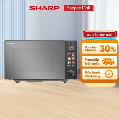 Lò vi sóng Sharp R-G2545FBC-BK 25L, Không đĩa xoay, Vi sóng kết hợp nướng - Bảo hành 12 tháng