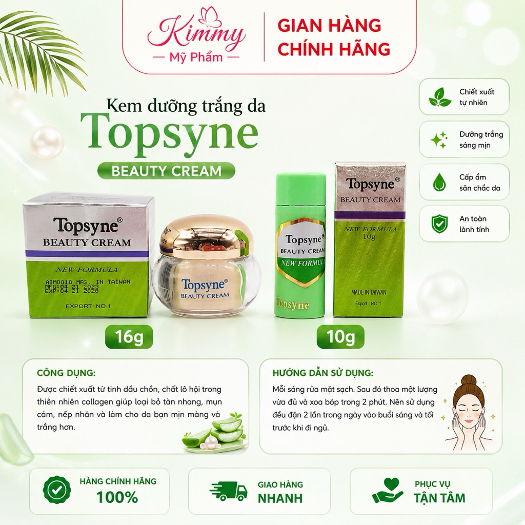 kem dưỡng trắng da Topsyne Beauty Cream 16g