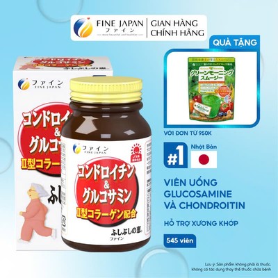 Viên Uống Glucosamine và Chondroitin FINE JAPAN hỗ trợ xương khớp hộp 545 viên