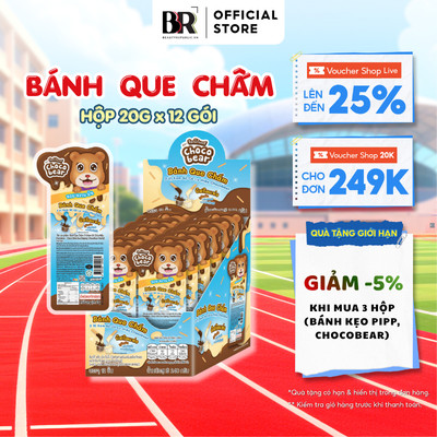 Bánh Que Chấm Kem Sữa Và Socola Chocobear 20G x 12 Gói