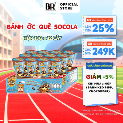 Bánh Ốc Quế Sô Cô La Phủ Kem Đậm Vị Chocobear 13G x 12 Que