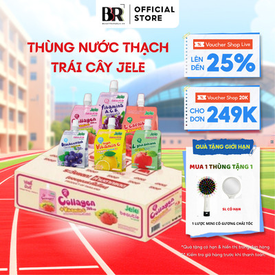 [TẶNG LƯỢC GƯƠNG] Thùng 36 Gói Nước Ép Trái Cây Thạch Bổ Sung Vitamin Jele Beautie Gói 150g -Nạp Năng Lượng