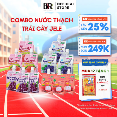 [12 GÓI TẶNG QUÀ] Combo Nước Ép Thạch Trái Cây Bổ Sung Vitamin Jele Beautie Thái Lan Dạng Gói 150g