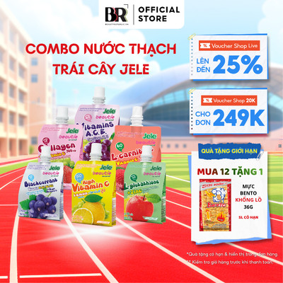 [ĐƠN 12 GÓI TẶNG QUÀ] Combo Nước Ép Thạch Trái Cây Bổ Sung Vitamin Jele Beautie Thái Lan Dạng Gói 150g