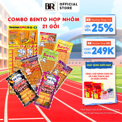 Combo 21 Gói ĂN BENTO HỌP NHÓM -Ăn Vặt, Bim Bim Mực Bento, Khai Giảng