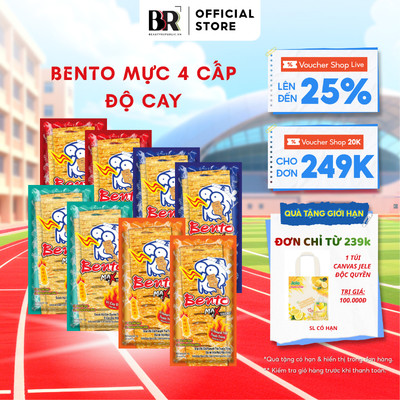 [239K TẶNG QÙA] Combo 6 Gói Snack Mực Bento Hải Sản 18g - Ăn Vặt Thái Lan Chính Hãng