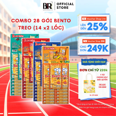 [ĐƠN 239K TẶNG QUÀ] Combo 2 Lốc (28 gói) Snack Mực Bento 4g Đủ Vị Ăn Vặt Thái Lan Chính Hãng