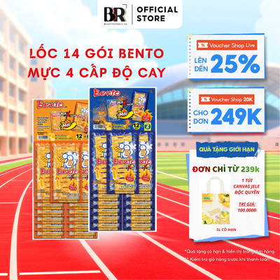 [CHÍNH HÃNG] Combo 14 Bánh Snack Mực Tẩm Gia Vị Cay Ngọt, Cay Thái, Bento Ăn Vặt 4g